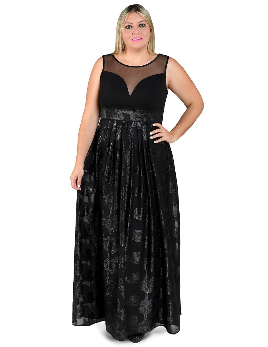 Vestido de noche Rue de la Paix negro con diseño gráfico en Liverpool
