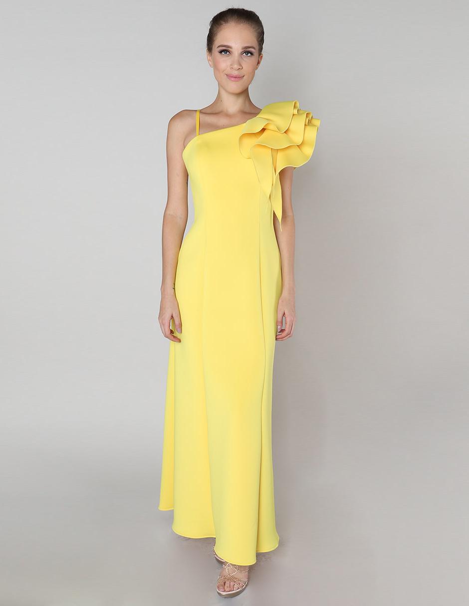 Comunista Primero cebolla Vestido de fiesta Rimini Couture amarillo | Liverpool.com.mx