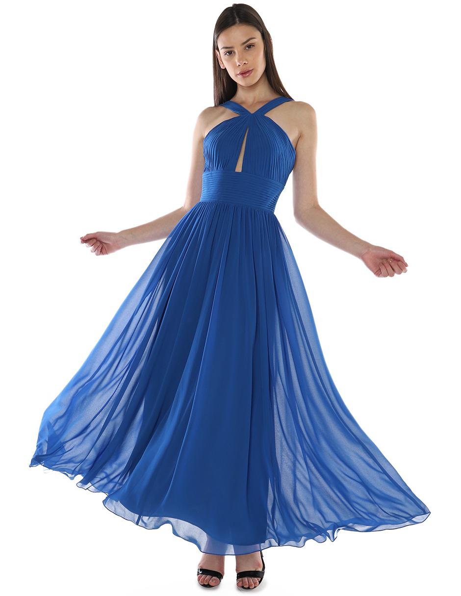 Vestido de fiesta Rimini Couture azul halter | Liverpool.com.mx