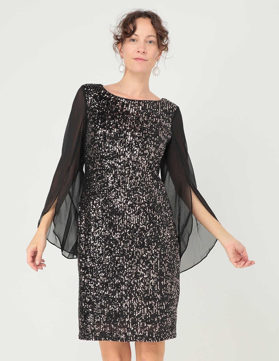 Vestido mini de fiesta escote medio
