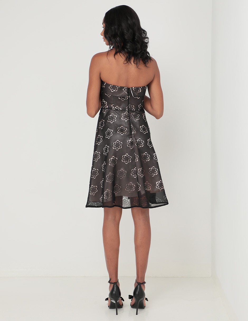 Vestido a la rodilla de fiesta escote medio