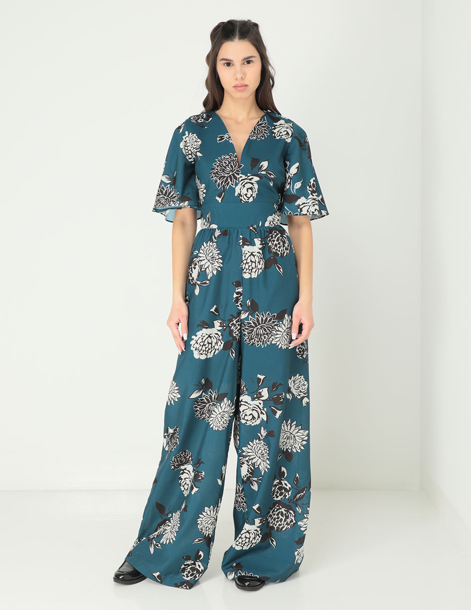 Green cheap floral jumpsuit