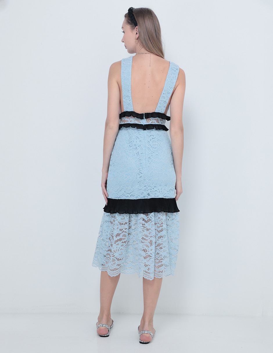 Vestido midi de fiesta escote V 2