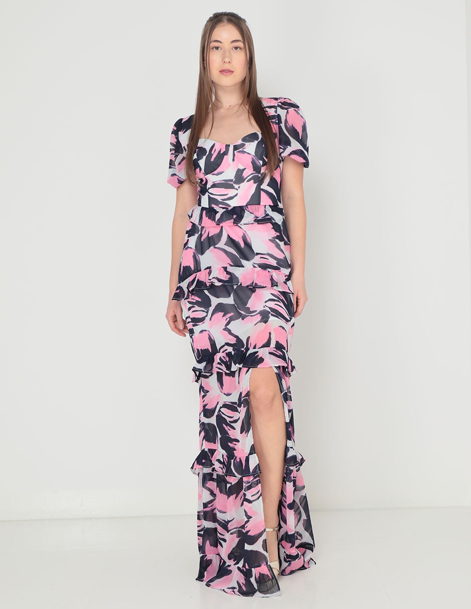 Vestido maxi de fiesta escote medio 3