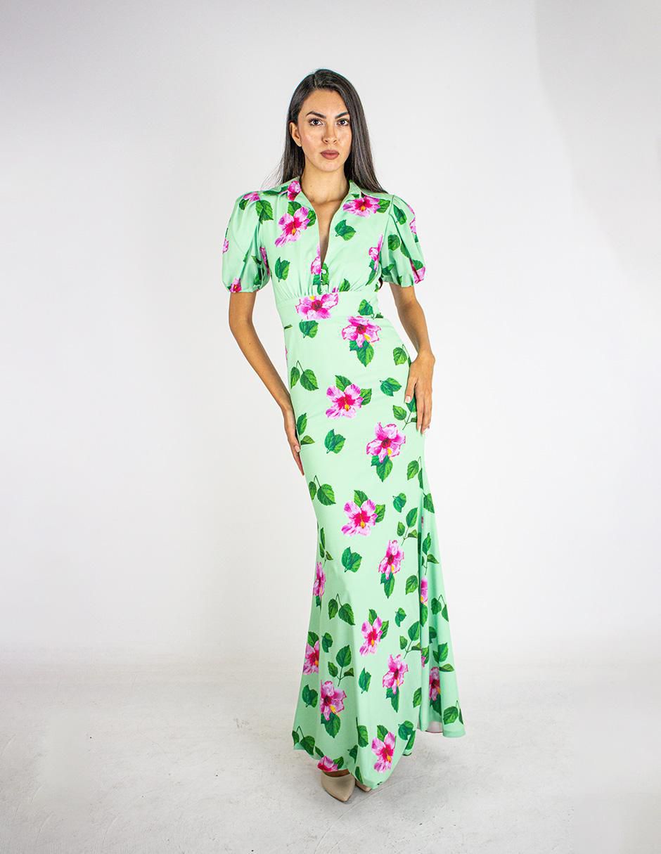 Vestido maxi de fiesta escote profundo Vestido maxi de fiesta escote profundo