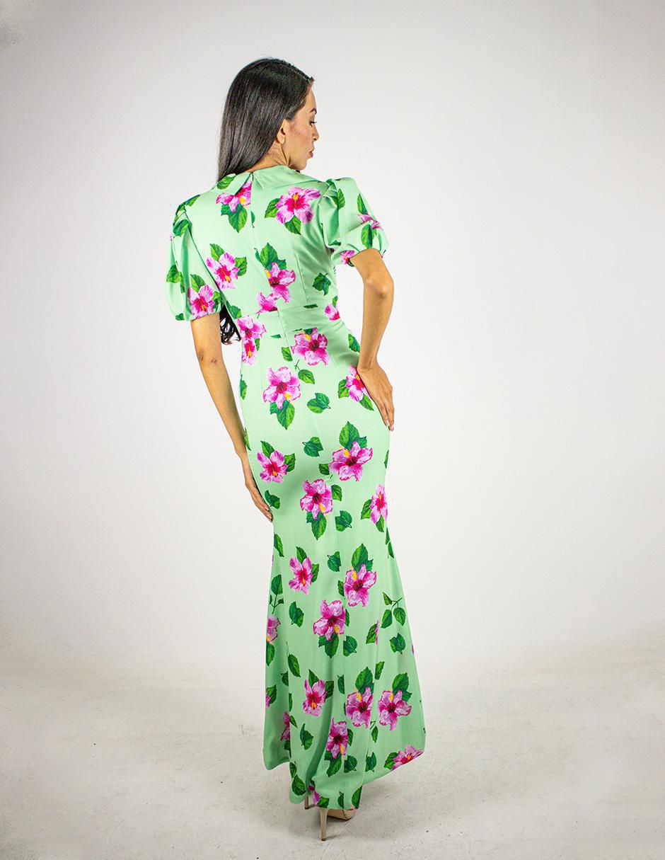 Vestido maxi de fiesta escote profundo 2