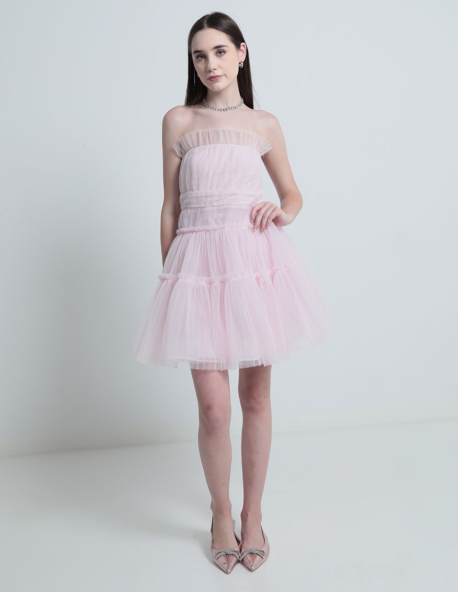 Cintura Vestidos Color Palo De Rosa Liverpool Vestido Largo De