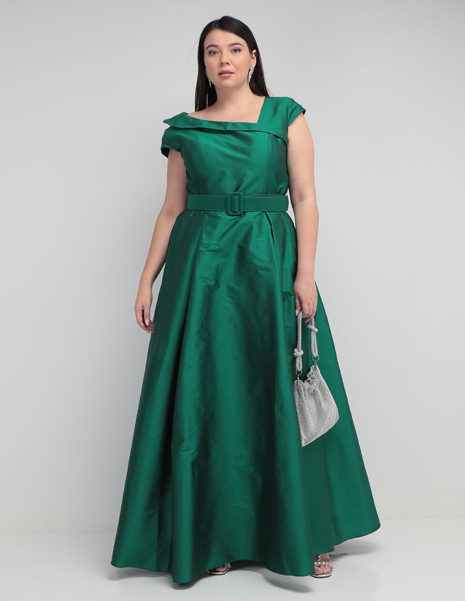 Largos Elegantes Vestidos Verde Esmeralda Para Gorditas Vestido