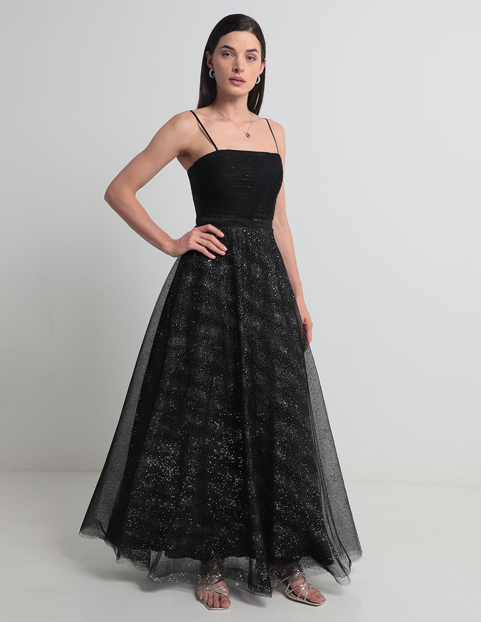 Vestido Maxi Vestido Ivonne Negro Vestido Maxi Liverpool Vestidos