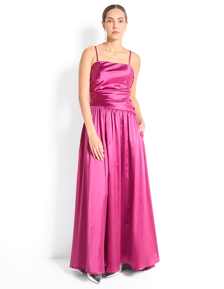 Vestido maxi de fiesta escote cuadrado 1
