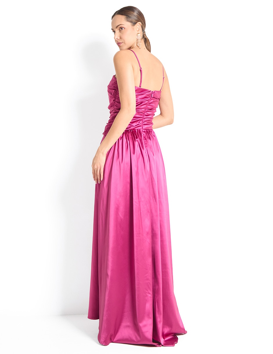 Vestido maxi de fiesta escote cuadrado