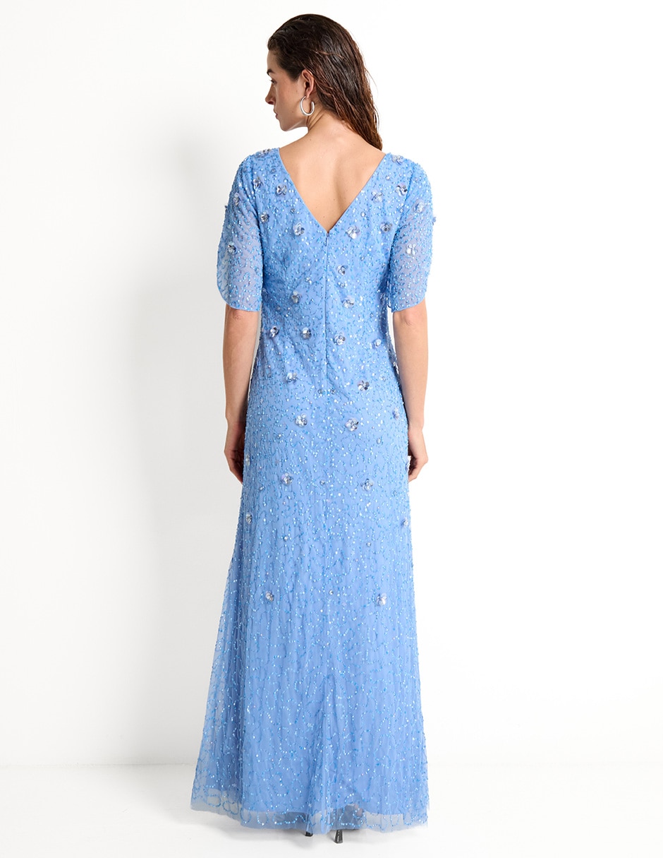 Vestido maxi de fiesta escote V 2