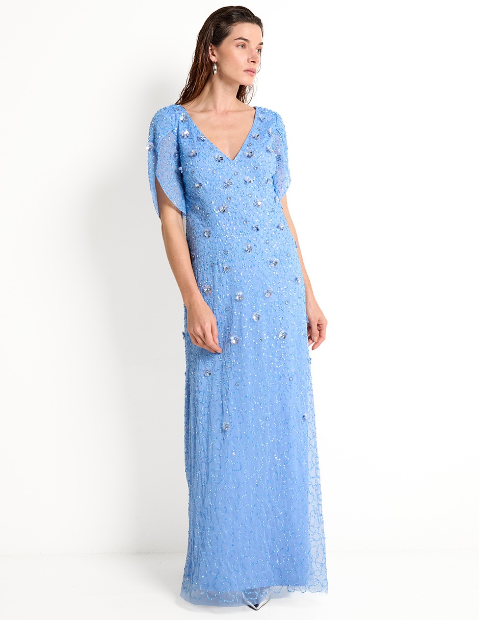 Vestido maxi de fiesta escote V 3