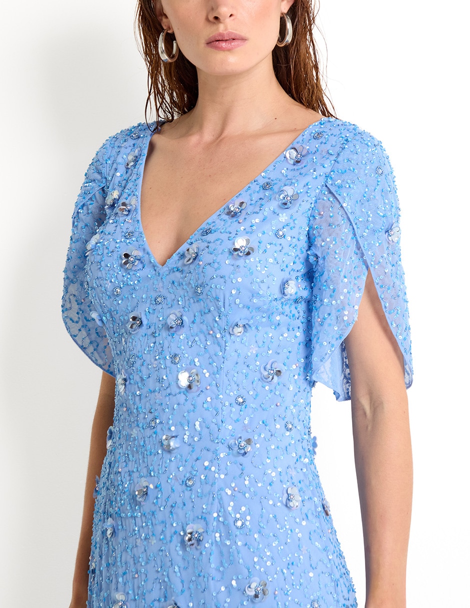 Vestido maxi de fiesta escote V 4