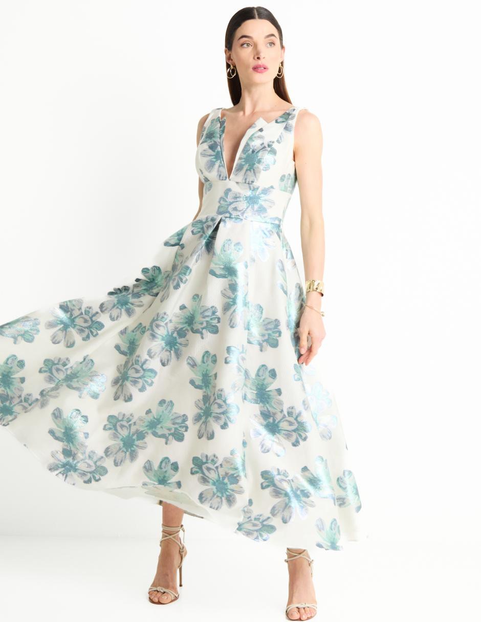 Vestido crop de fiesta escote V