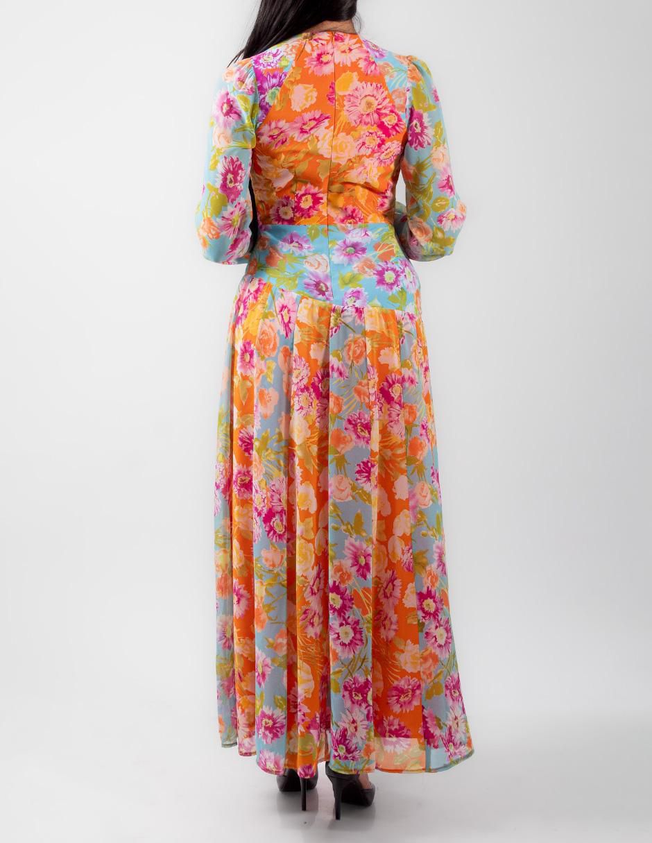 Vestido largo de fiesta escote V 3