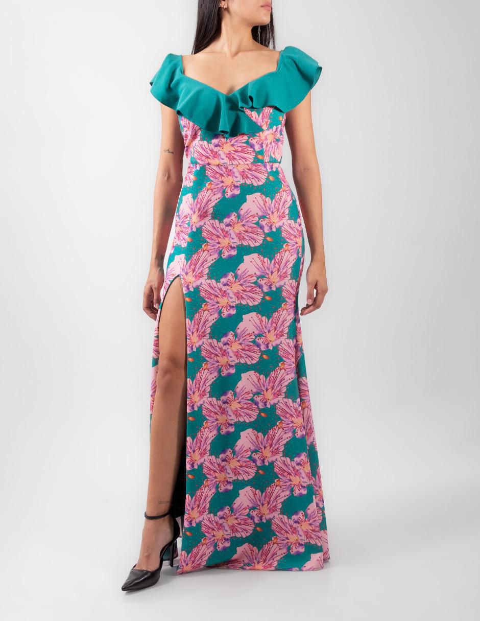 Vestido maxi de fiesta escote corazón Vestido maxi de fiesta escote corazón