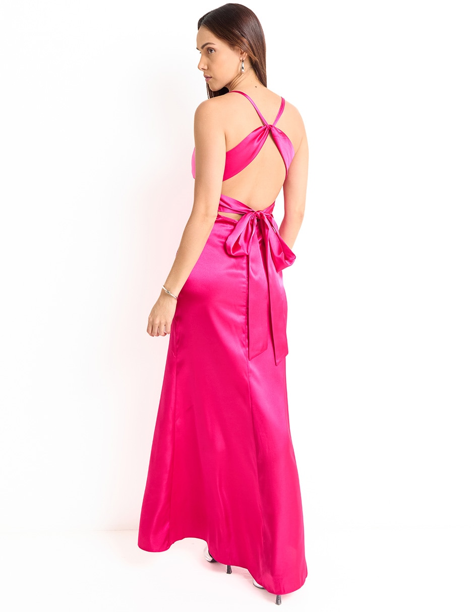 Vestido maxi de fiesta escote bajo 2