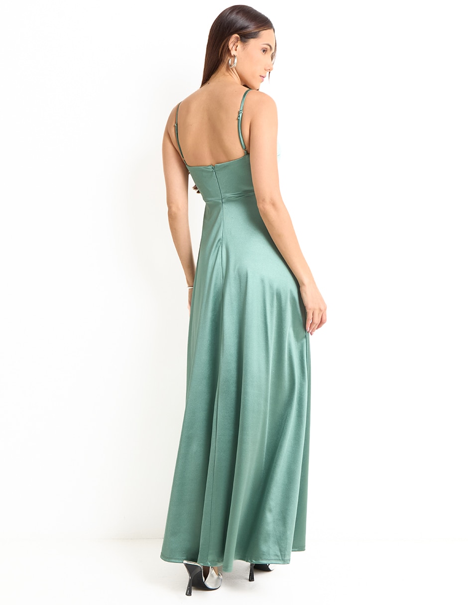 Vestido maxi de fiesta escote corazón 2