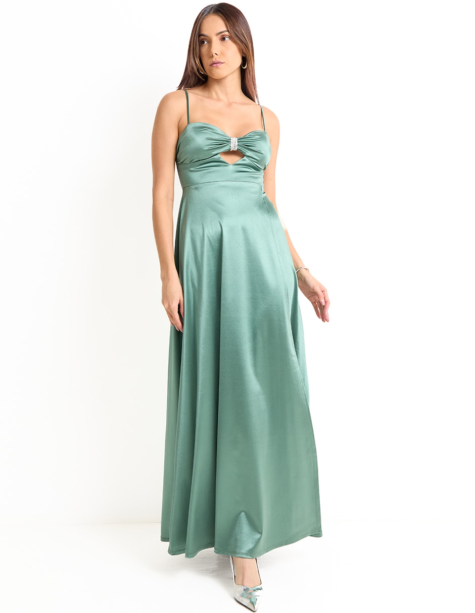 Vestido maxi de fiesta escote corazón 3