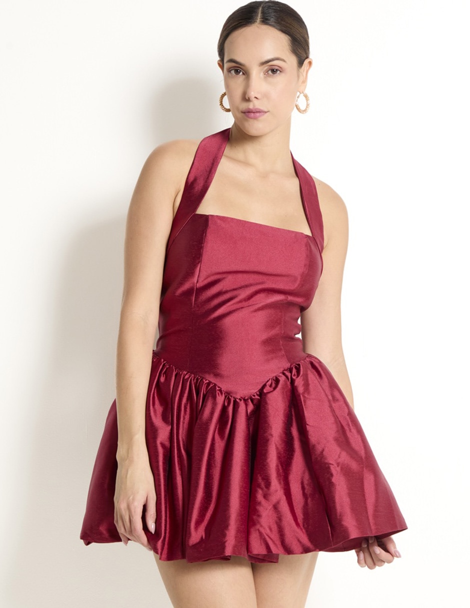 Vestido mini de fiesta escote cuadrado Vestido mini de fiesta escote cuadrado