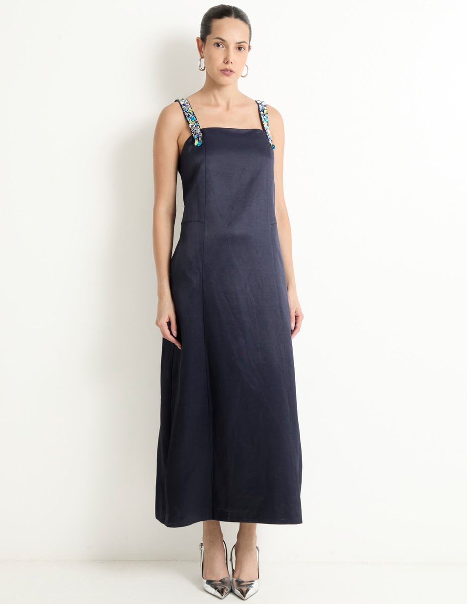 Vestido crop de fiesta escote cuadrado 3