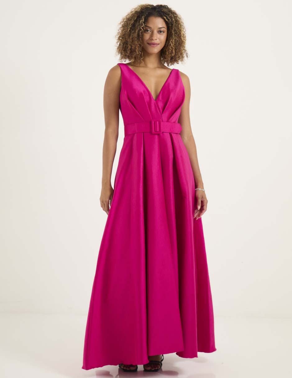 Vestido largo de fiesta Ema Valdemossa escote V