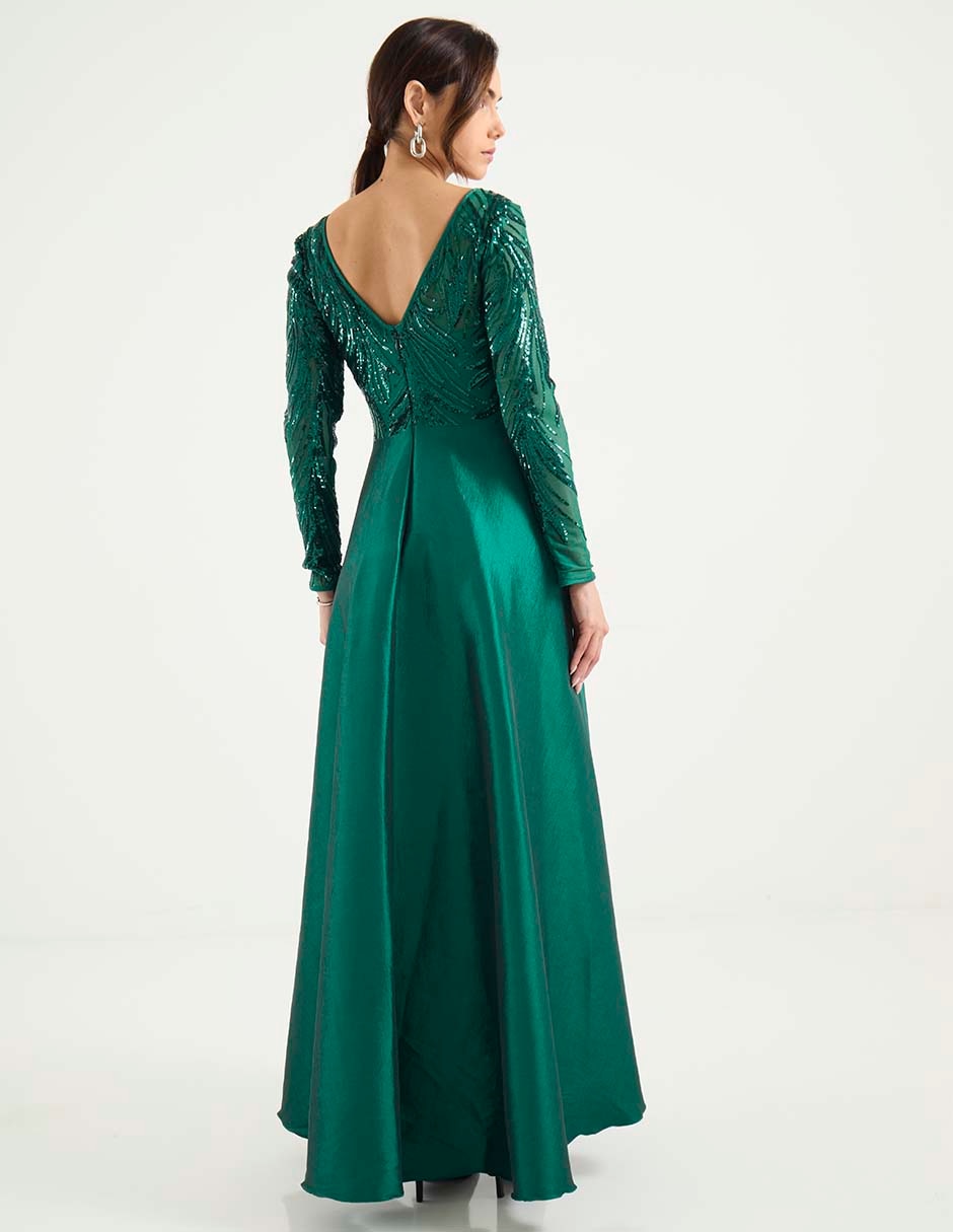 Vestido largo de fiesta escote V 2