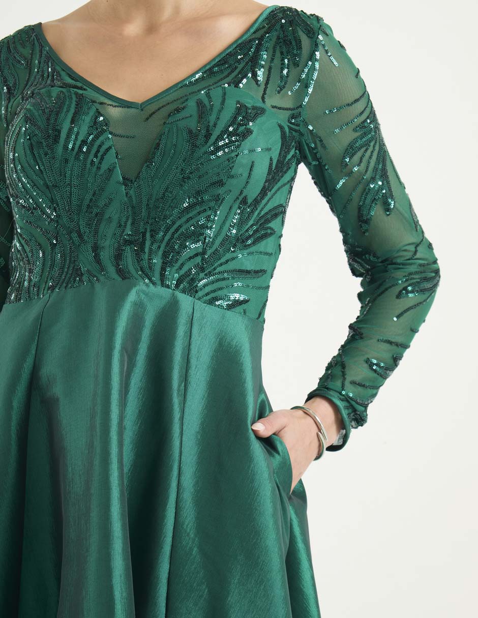 Vestido largo de fiesta escote V 4