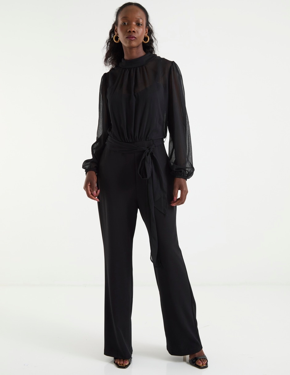 Jumpsuit de fiesta estampado liso para mujer