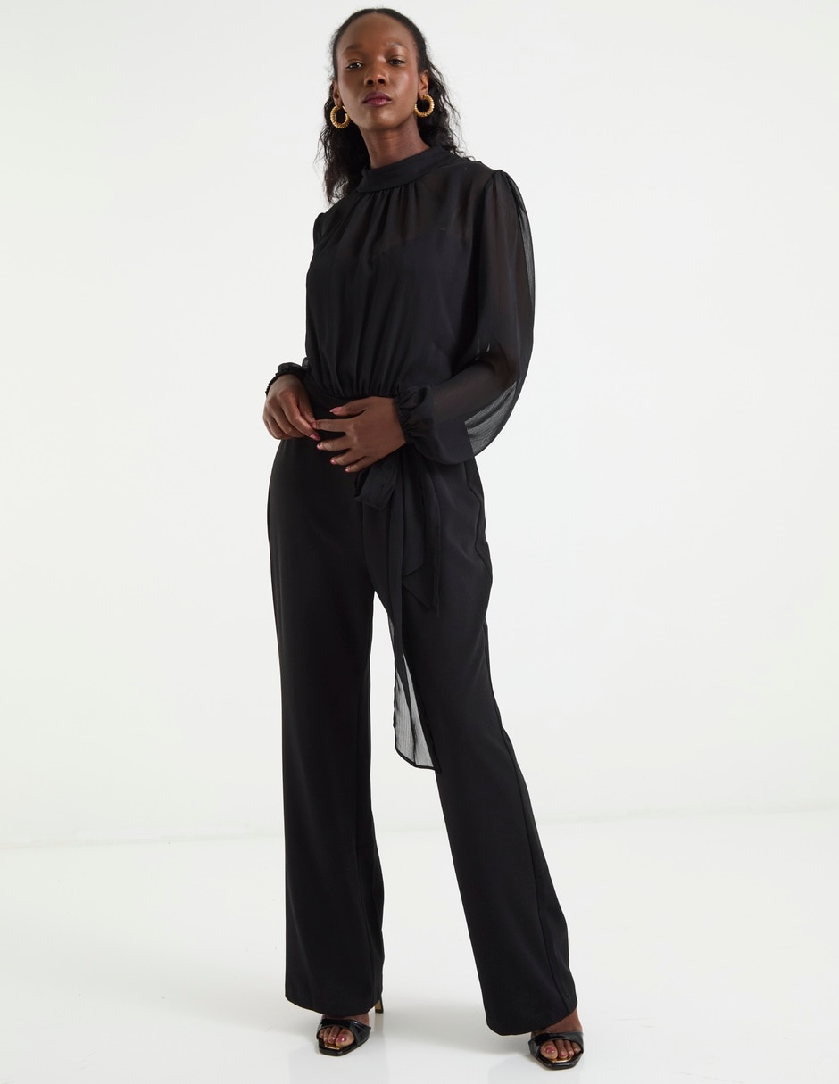 Jumpsuit de fiesta estampado liso para mujer 3