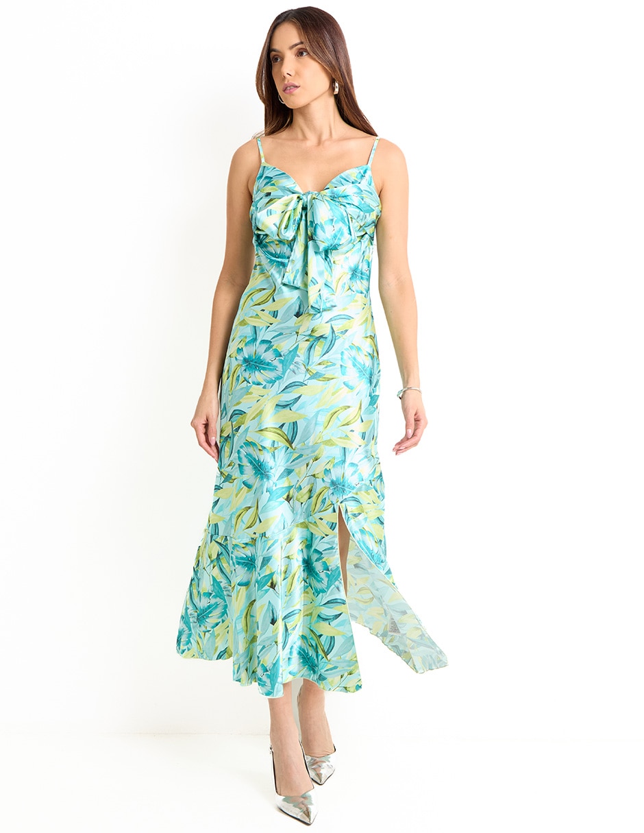 Vestido midi de fiesta escote corazón 3
