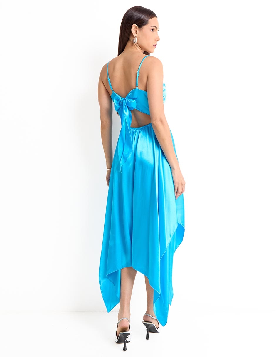 Vestido midi de fiesta escote corazón 2