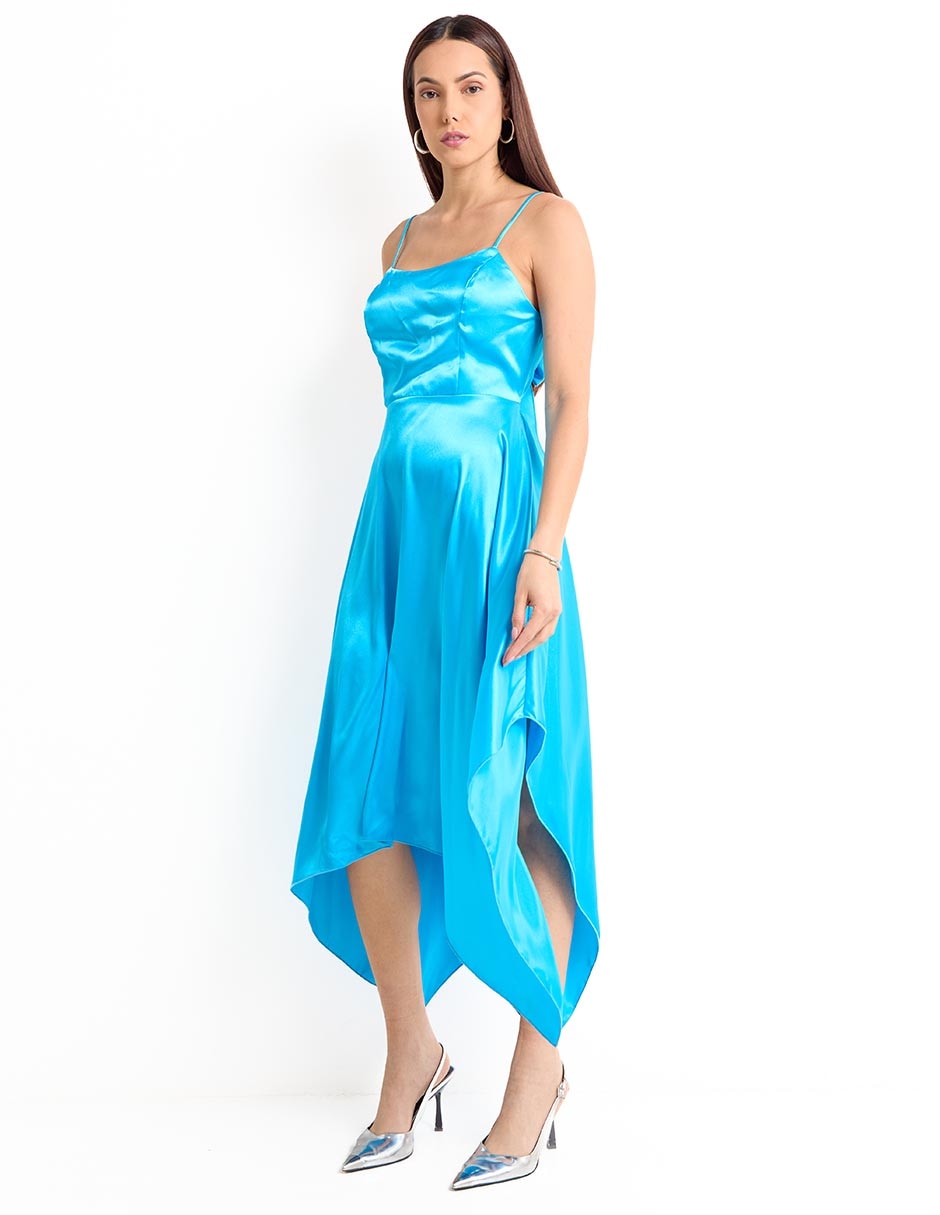 Vestido midi de fiesta escote corazón 3