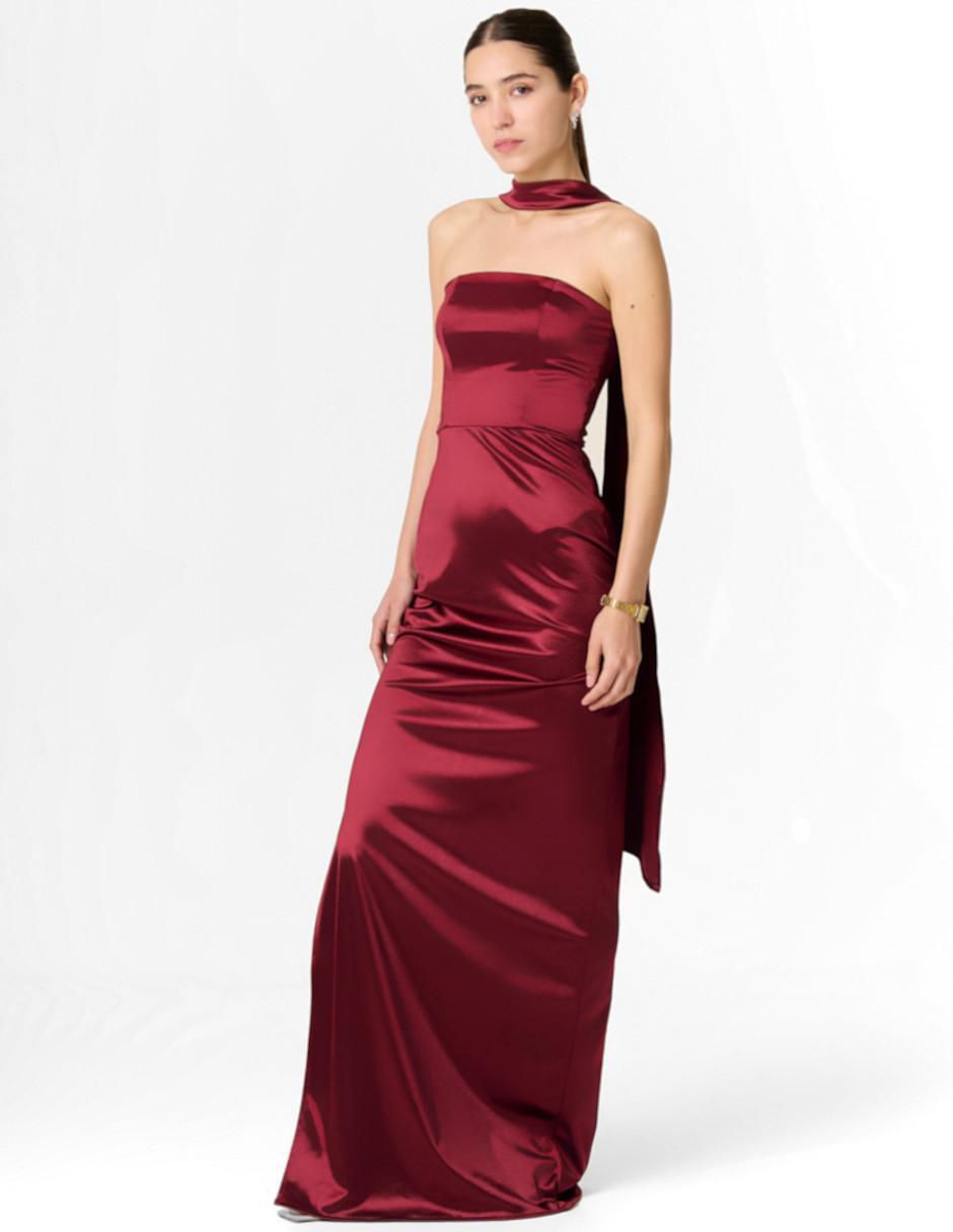 Vestido maxi de fiesta escote medio