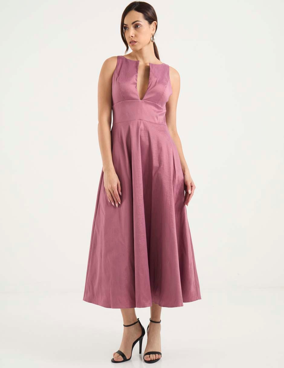 Vestido crop de fiesta escote V 3