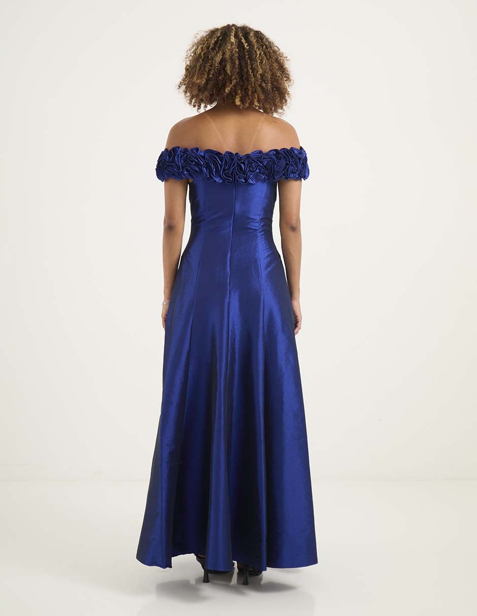 Vestido maxi de fiesta escote bardot 2
