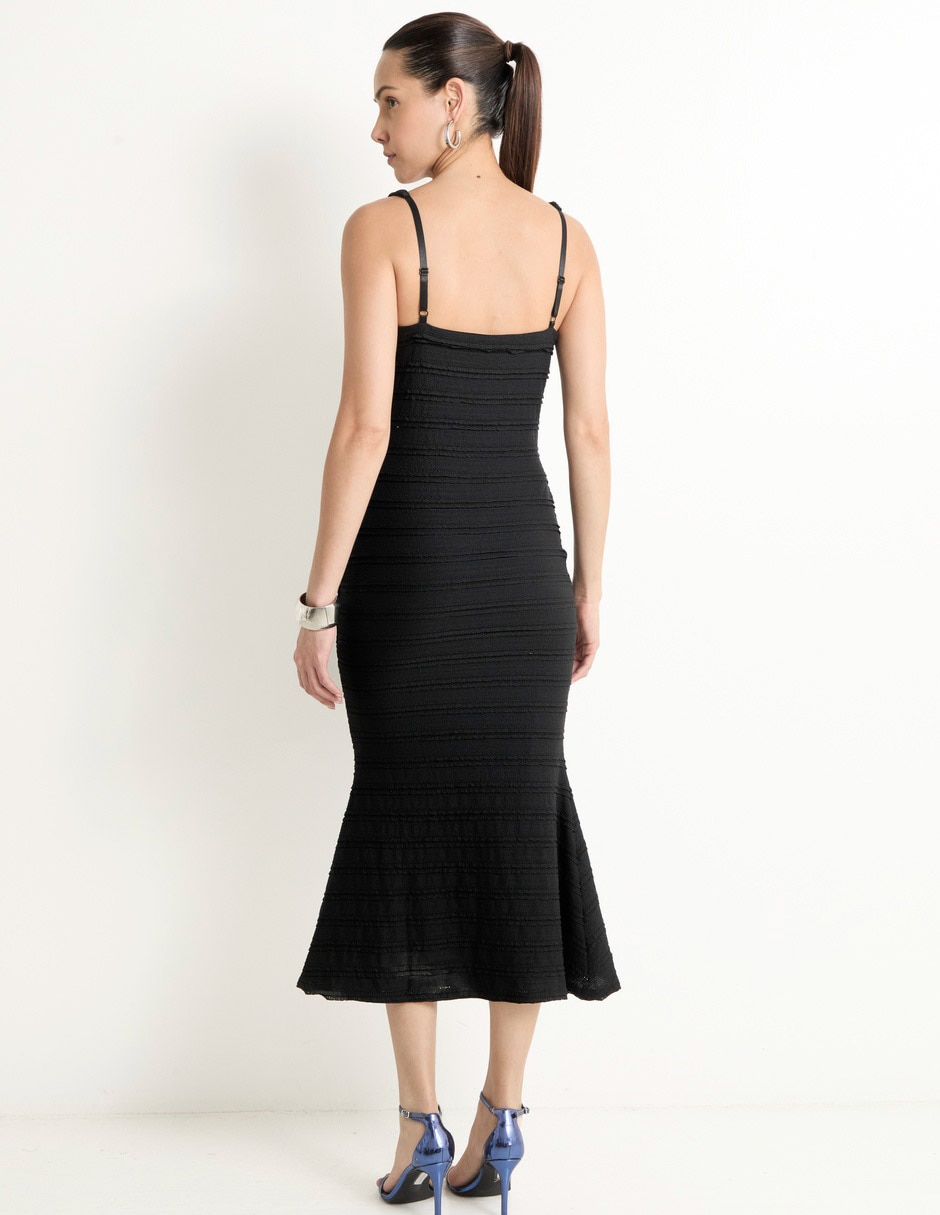 Vestido midi de fiesta escote cuadrado 2