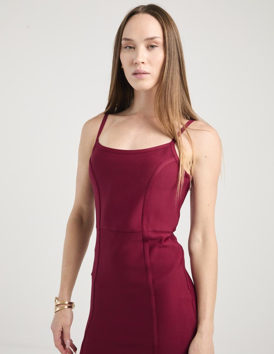 Vestido crop de fiesta escote cuadrado 4