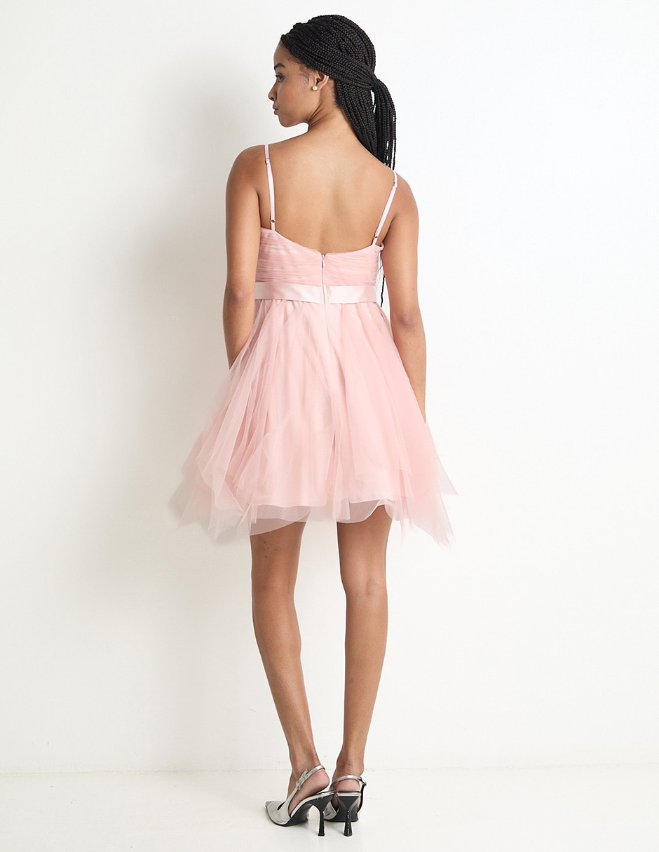 Vestido corto de fiesta escote corazón 2