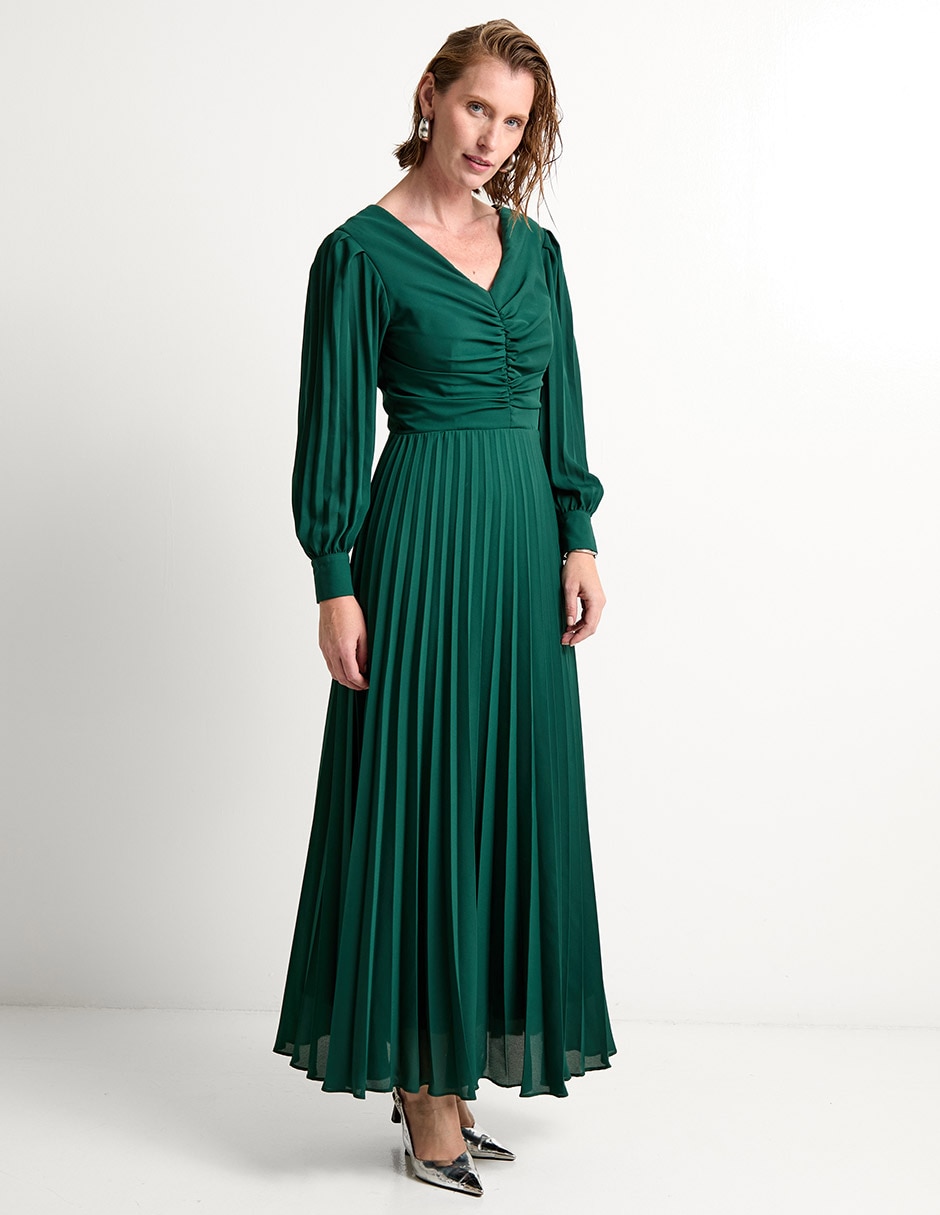 Vestido largo de fiesta escote V 3