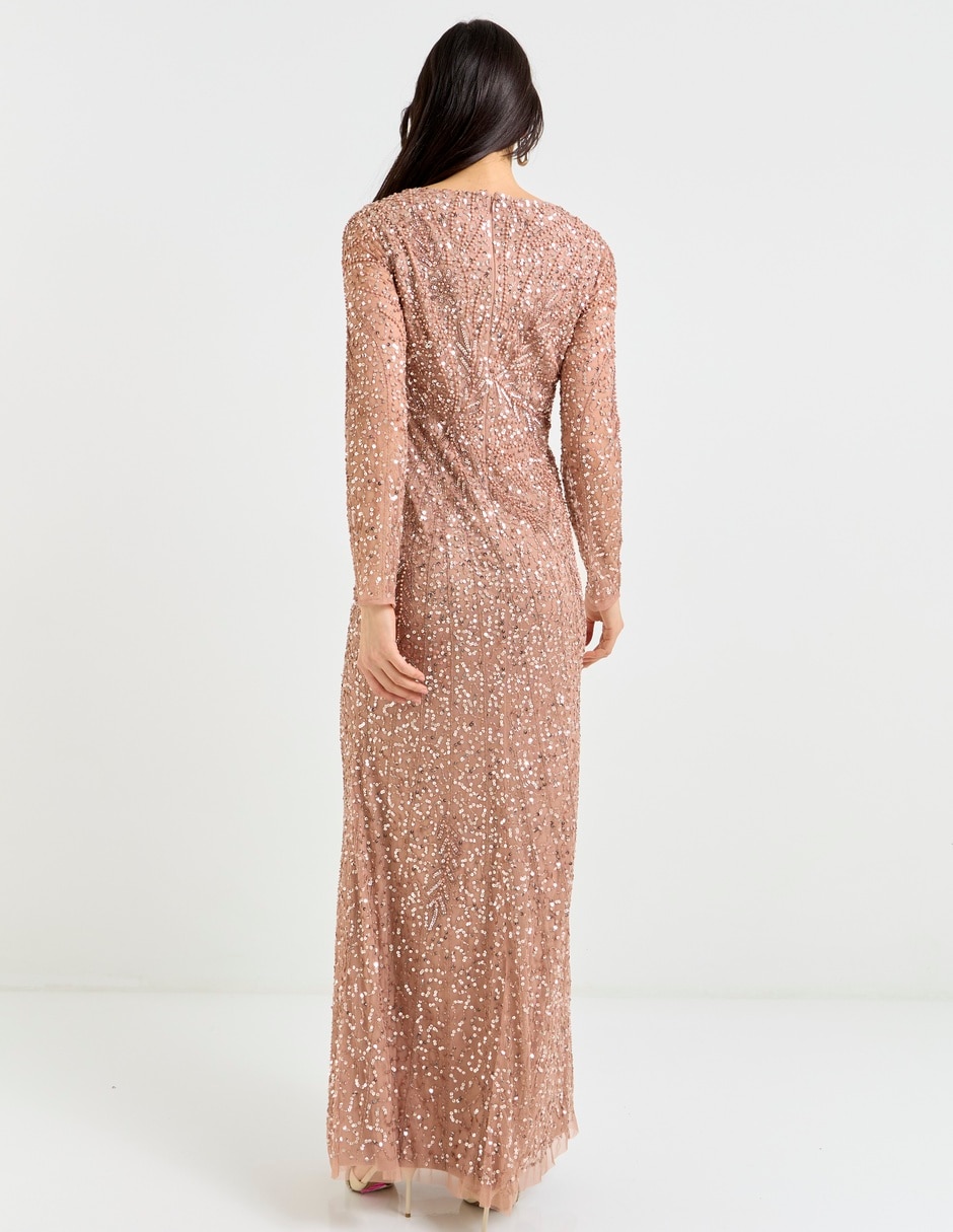 Vestido maxi fiesta escote V 2