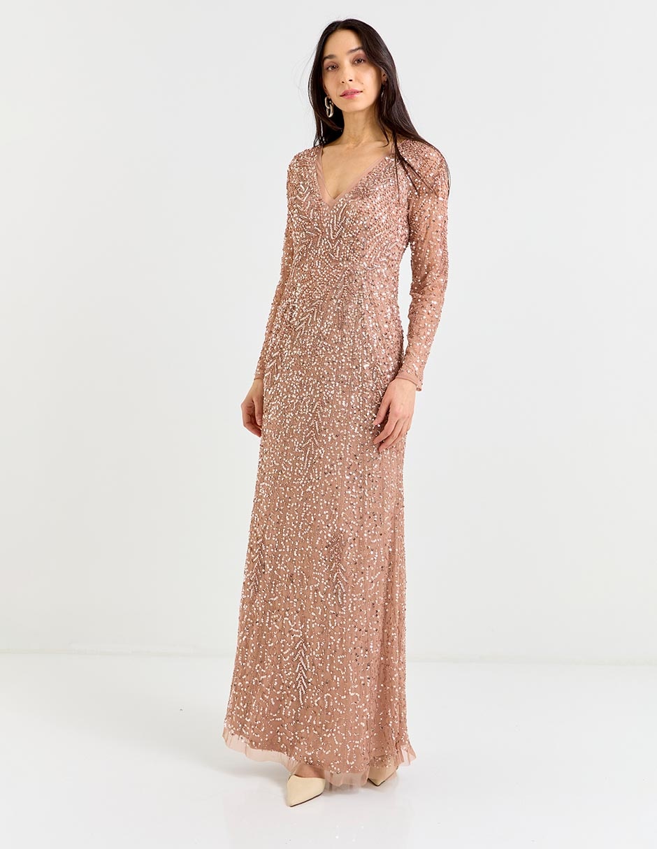 Vestido maxi fiesta escote V 3