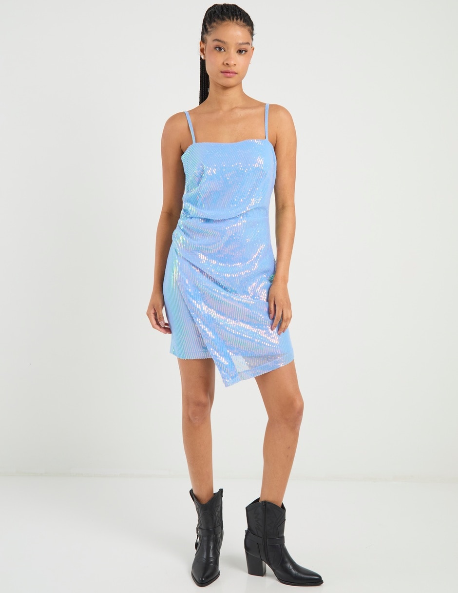 Vestido corto de fiesta escote cuadrado 2