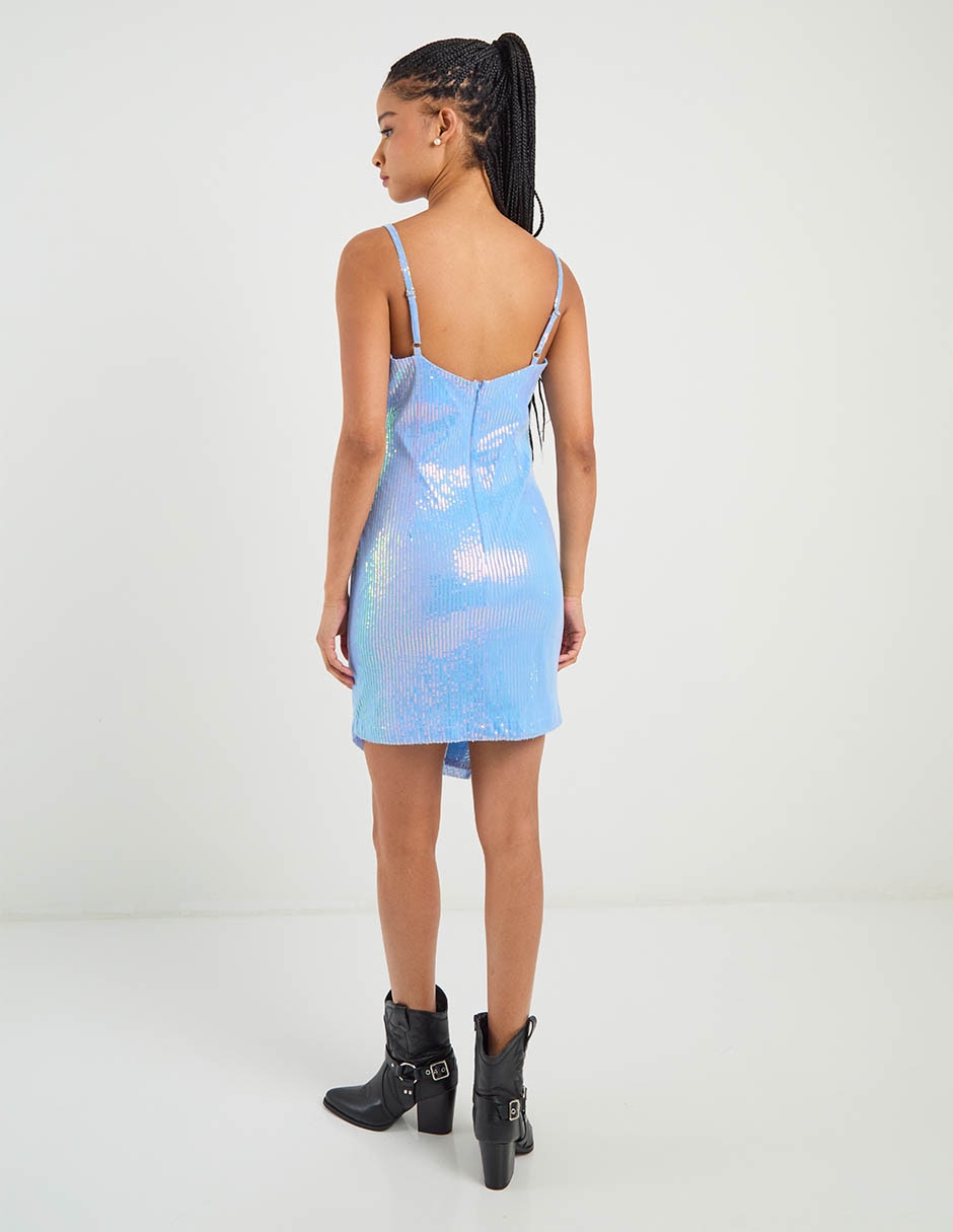 Vestido corto de fiesta escote cuadrado 6