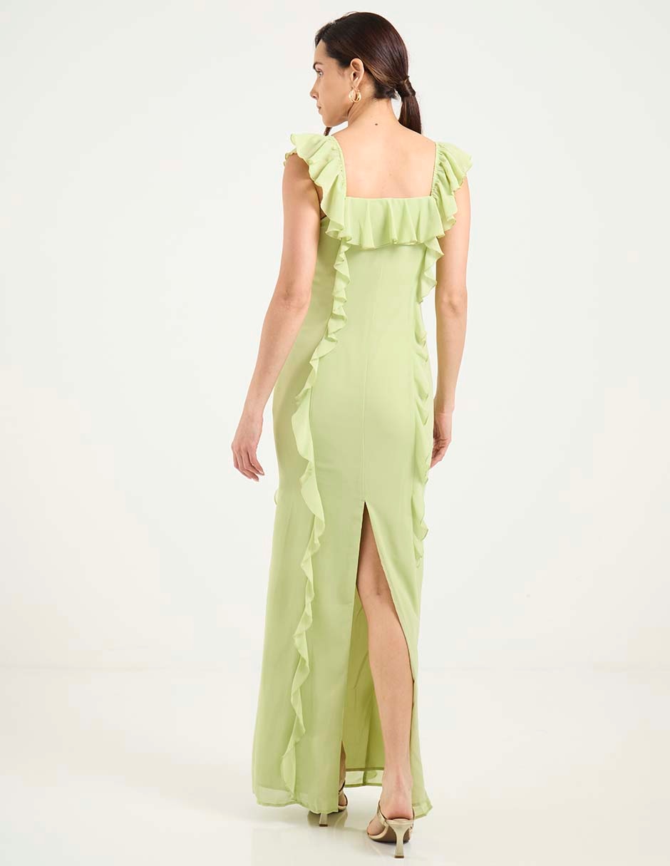 Vestido largo de fiesta escote V 2