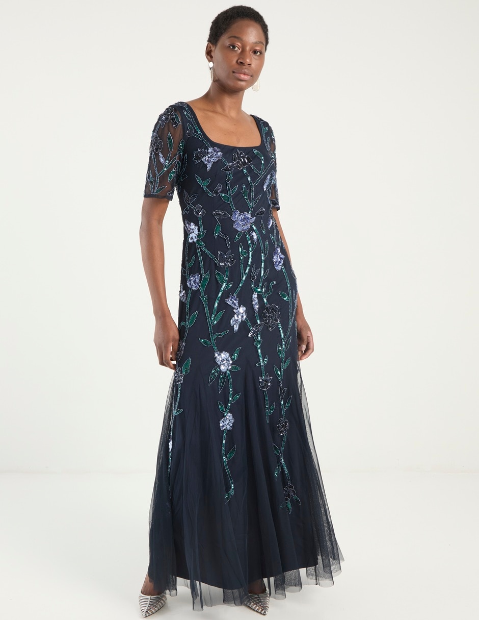 Vestido maxi de fiesta escote cuadrado 2