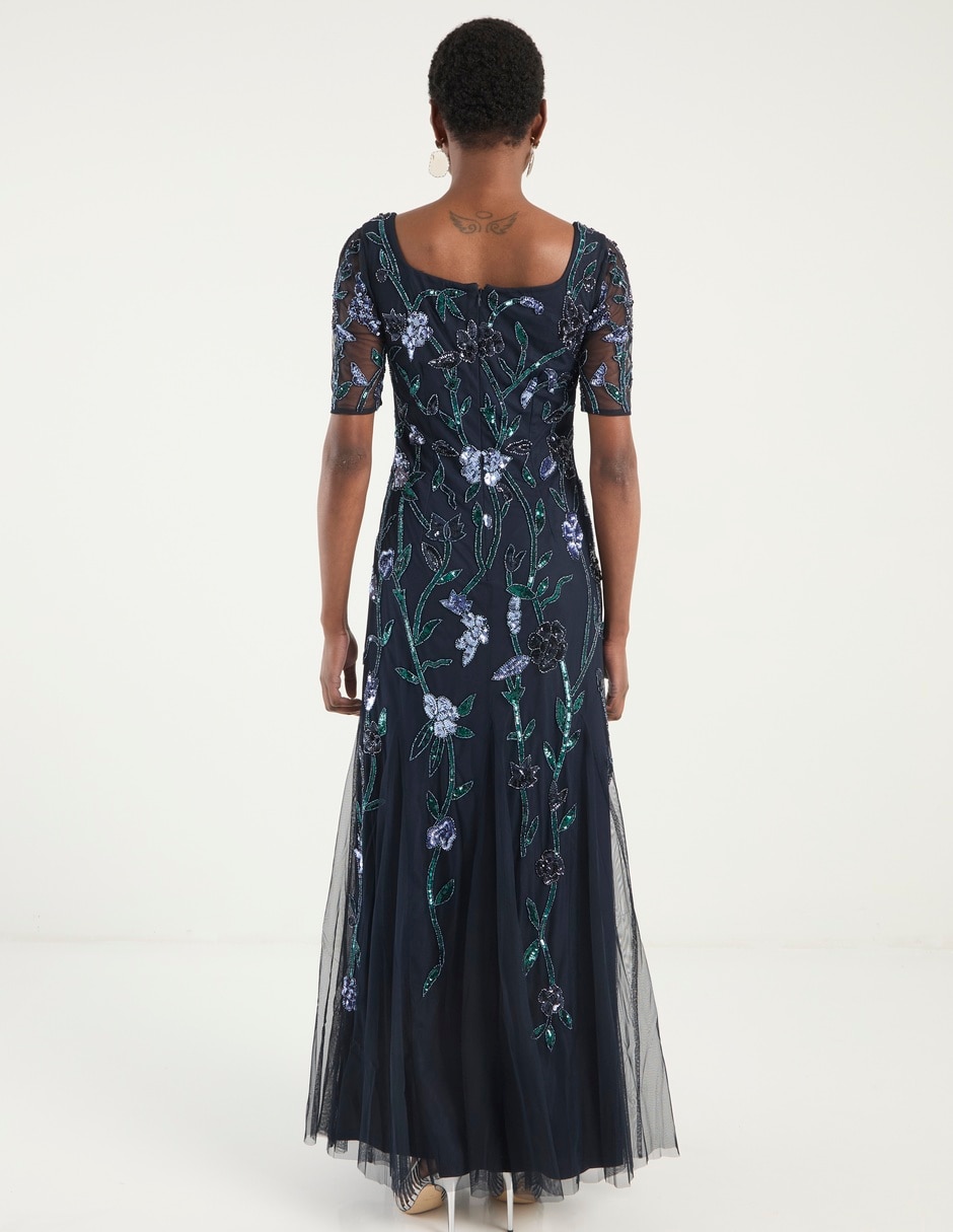 Vestido maxi de fiesta escote cuadrado 6