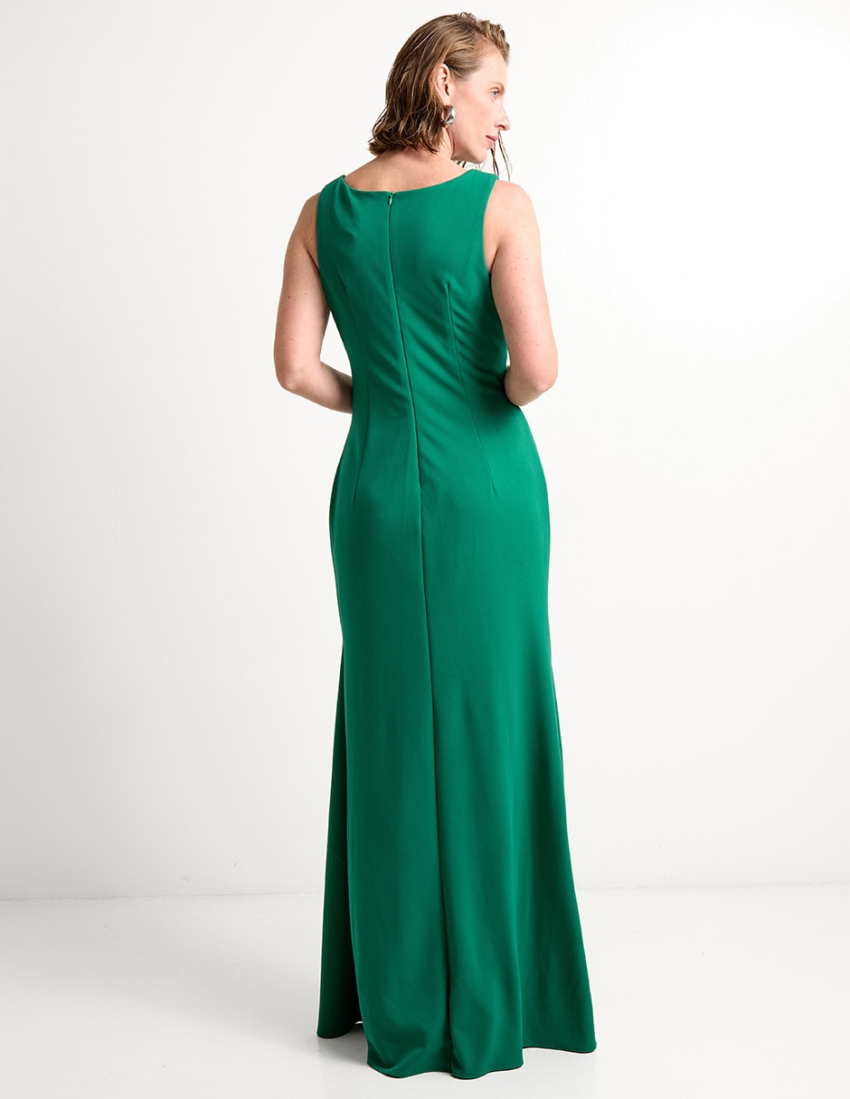 Vestido maxi de fiesta escote regular