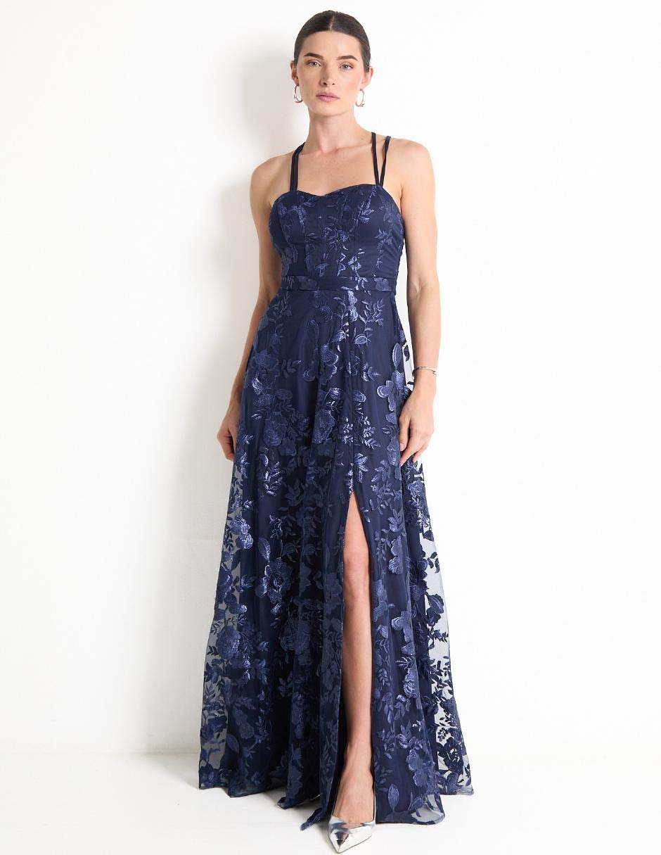 Vestido maxi de fiesta Rue de la Paix espalda cruzada